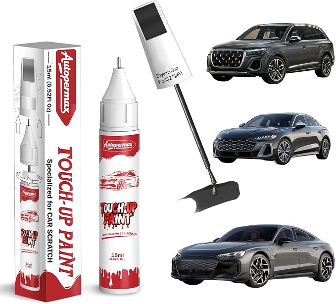LZ7S/6Y Daytona Gray Pearl Car Touch Up Paint for Audi, Color Accurate Two-In-One Car Paint Scratch Repair Pen, Professional Scratch Remover for Vehicles Chips and Nicks Scuff