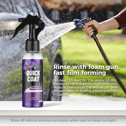 Quick Coat Spray – Water-Activated Quick Detailer & Water Spot Remover for Cars, Glass, Paint & Shower Doors. Instant Shine, Deep Gloss, Easy Drying – Safe on Ceramic Coated Vehicles