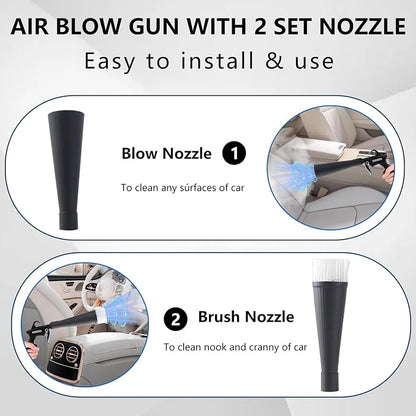 Tornado Detailing Car Cleaning Gun with Metal Nozzle | Interior Drying Air Gun | High Pressure Blower Gun | Car Cleaning Kit for Swiftly Removing Dirt and Dust with Air Flow