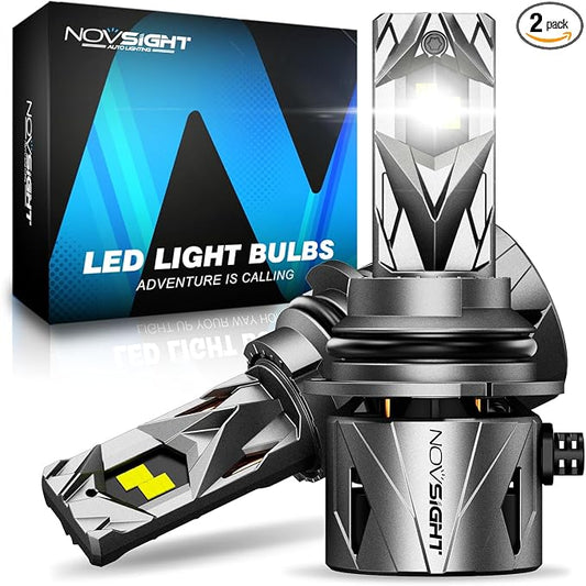 NOVSIGHT 𝟵𝟬𝟬𝟳/𝗛𝗕𝟱 Fog Bulbs Upgrade, 900% Brighter 95,000LM, 240W Performance, Enhanced Cooling, 5-Min Installation, 100,000+ Hour Lifespan, IP68 & CANBUS Compatible, Pack of 2