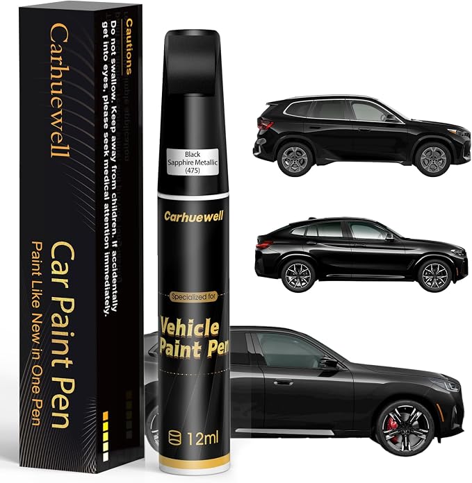 Black Sapphire Metallic(475) Touch Up Paint Compatible with BMW, Exact Match Car Paint Pen Automotive Scratch Repair Remover Kit Quick & Easy Solution for Vehile Chips and Nicks