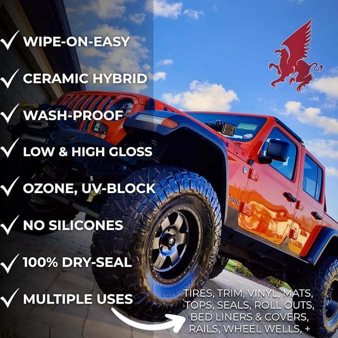 RENEW PROTECT - SATN, Lasts Months - Years, Low-Gloss Ceramic-Hybrid Protectant | 100% Motorcycle-Safe, Golf Carts | Trim & Tire, Restorer for Faded Plastic, Vinyl, & Patio Furniture, Stop Dry Rot 8oz