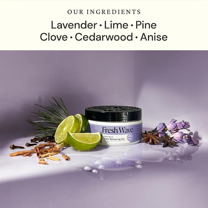Fresh Wave Odor Removing Gel, Original 15 oz. & Lavender 7 oz.| Safer Odor Absorbers for Home | Natural Plant-Based Odor Eliminator | Every 7 oz. Lasts 15-30 Days | for Cooking, Trash & Pets