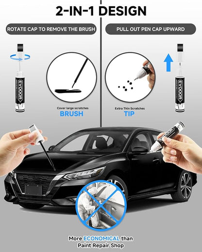 Touch Up Paint Compatible with Nissan Exact Match 2 in 1 Touch up Paint for Chips and Nicks Repair (Black Obsidian/Super Black(KH3) Compatible with All Models)