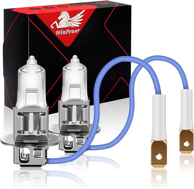 WinPower H3 Halogen Fog Light Bulb, Super Bright Warm White 55W 4300K Car High Beam Headlight Replacement Lamp, Pack of 2