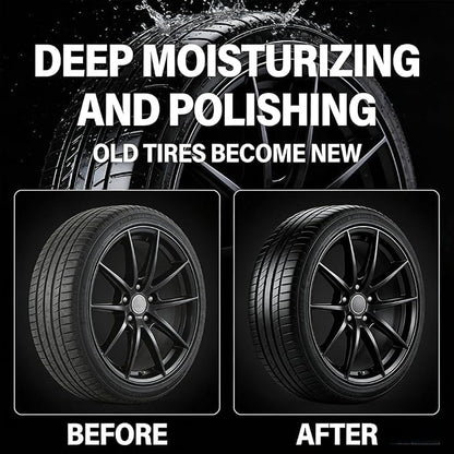Tyre Nourish Cream, Powerful Wheel Cleaning Refurbish Wax, Tire Nourish Wax Cream, Tire Waxs, Car Tires & Plastic Trim Renewal Paste - Restores Shine, for Car Trucks Motorcycles Tires (2 Pcs)