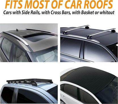 Zone Tech 21 Cubic Feet Car Rooftop Cargo Bag Carrier Soft Shell Waterproof Protective Tear and Dust Resistant Includes 6 Hooks, Anti Slip Mat, Bonus Safety Luggage Lock