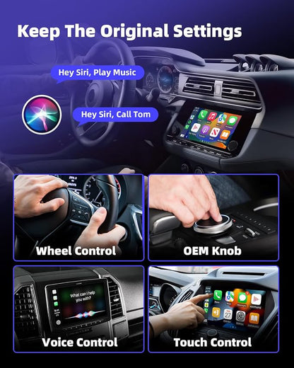 Wireless Apple CarPlay Adapter,Upgrade Apple CarPlay Adapter Mini Design for Car Wired to Wireless CarPlay Plug-and-Play, Compatible with OEM Wired CarPlay Vehicles & iOS 10+