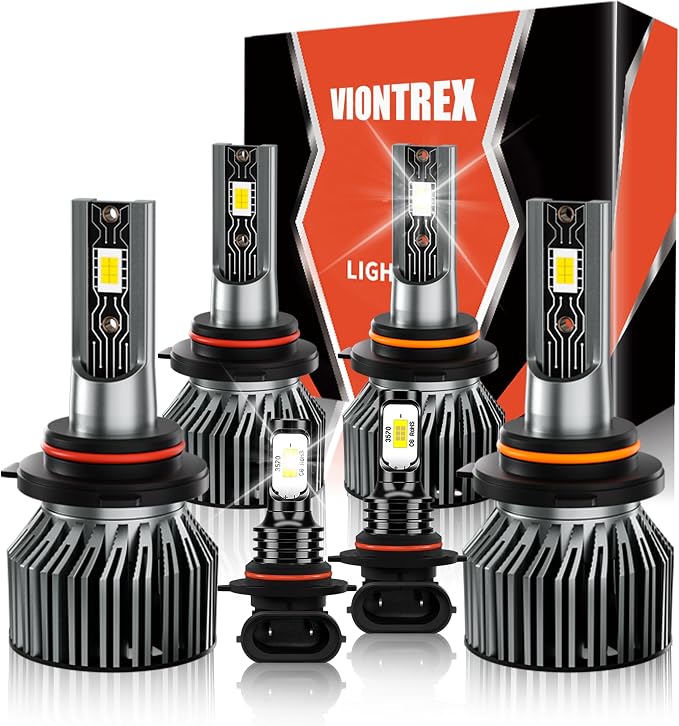 High Low Beam Fog Light Bulbs Set Fit for GMC Sierra 1500 2500 3500 2003 2004 2005 2006 Driving Light Bulb,6500K White Car Lamp Bulb Kit,Plug and Play,IP68 6-Pack