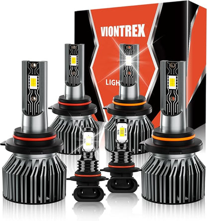 High Low Beam Fog Light Bulbs Set Fit for GMC Sierra 1500 2500 3500 2003 2004 2005 2006 Driving Light Bulb,6500K White Car Lamp Bulb Kit,Plug and Play,IP68 6-Pack