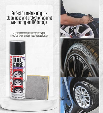No Touch Tire Care Kit – Wheel Tire Cleaner for Drivers with Random Item