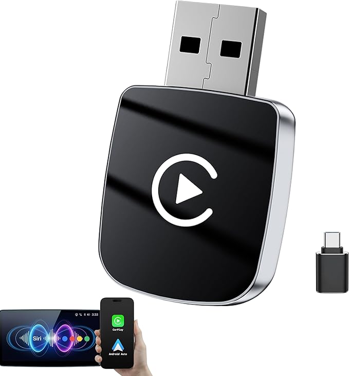 2026 Wireless CarPlay Adapter & Android Auto Wireless Adapter 2-in-1, Apple Car Play Dongle for iPhone & Android, Convert Wired to Wireless, 5.8GHz WiFi No Delay, Plug & Play USB-A/C for OEM Cars