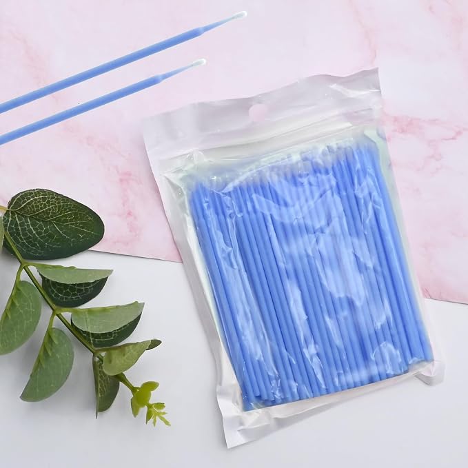 Saihisday 2.5mm Precision Micro Brushes - 100PCs Disposable Applicators for Automotive Detailing & Crafts (Non-Chemical Tool)