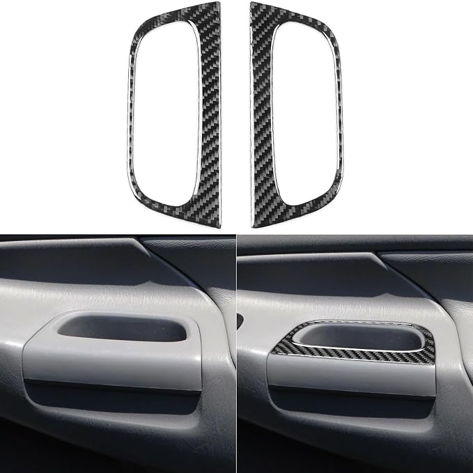 NVCNX Real Premium Carbon Fiber for Toyota 2nd Gen Tacoma Accessories 2005-2015 2006 2007 2008 2009 2010 2011 2012 2013 2014 Car Door Inner Rear Grab Handle Cover Interior Trim Sticker Decal 2PCs
