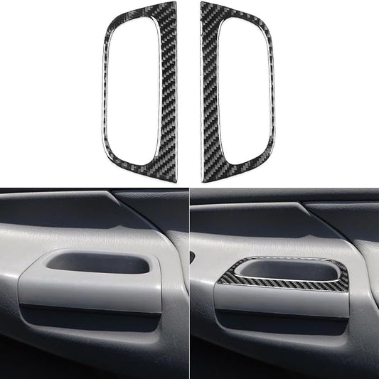 NVCNX Real Premium Carbon Fiber for Toyota 2nd Gen Tacoma Accessories 2005-2015 2006 2007 2008 2009 2010 2011 2012 2013 2014 Car Door Inner Rear Grab Handle Cover Interior Trim Sticker Decal 2PCs