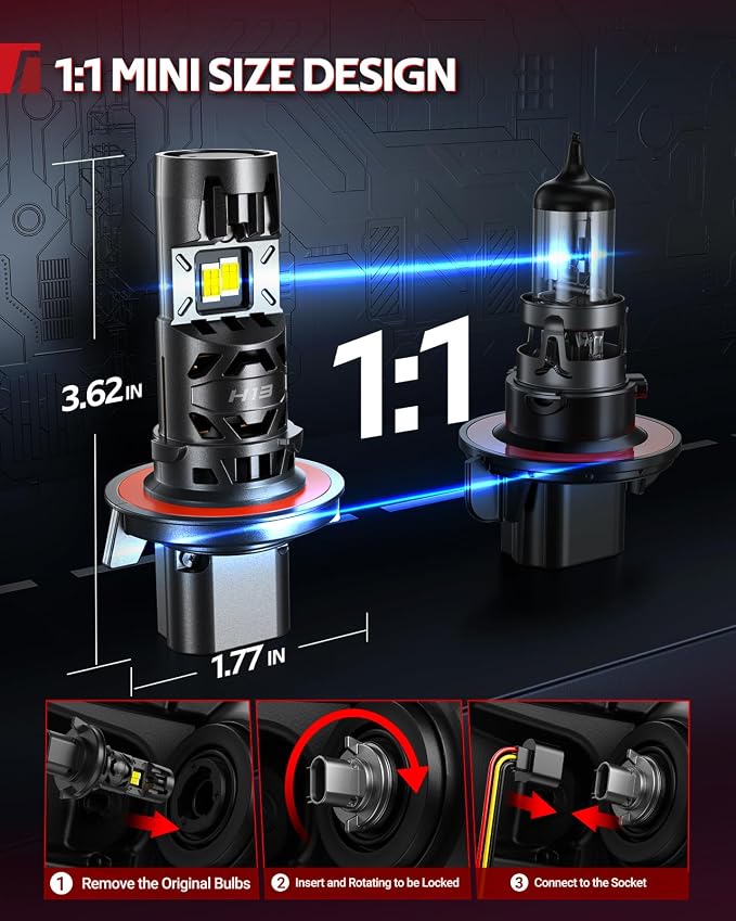 Torchbeam H13/H10 LED Bulbs Combo, 75000LM 6500K White, 9008 H13 Headlight + 9145 H10 Fog Lights, Dual Heat-Dissipation Cooling, Fit Ford F-150 2004-2014 F-250/F-350 2005-2020, Pack of 4
