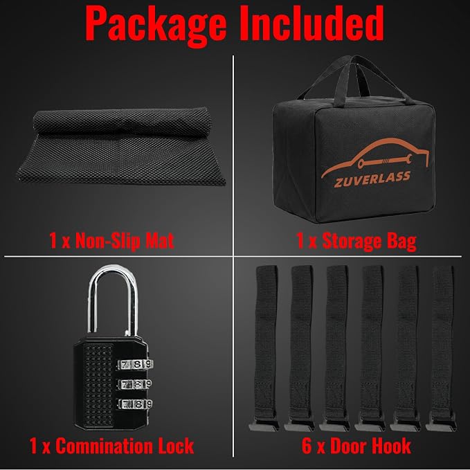21 Cubic Feet Car Roof Cargo Carrier Bag, Waterproof Rooftop Bag for All Vehicle with/Without Racks, Soft Roof Top Storage Box with Anti-Slip Mat, 6 Door Hooks, Luggage Lock, Black Orange