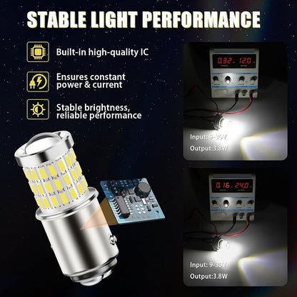 iBrightstar 1157 LED Bulb White, BAY15D 2057 2357 7528 LED Daytime Running Lights Bulbs Super Bright for Back Up Reverse Lights Brake Tail Lights Turn Signal Lights, 2 Pack