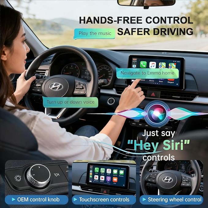 Wireless CarPlay Adapter for Apple iPhone Convert from Wired for Apple Carplay Wireless Adapter Automatic Connection,Plug & Play,No Screen Delay,Compatible with iOS 10+ Comes with USB-A/Type-C Port