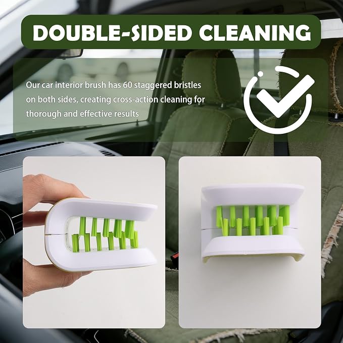 Car Seat Belt Cleaner Brush,Non-Slip Car Cleaning Brush with Double-Sided Bristle Brushes,U-Shaped Design Cars Detailing Brushes for Cleaning Most Vehicle Models Safety Belts