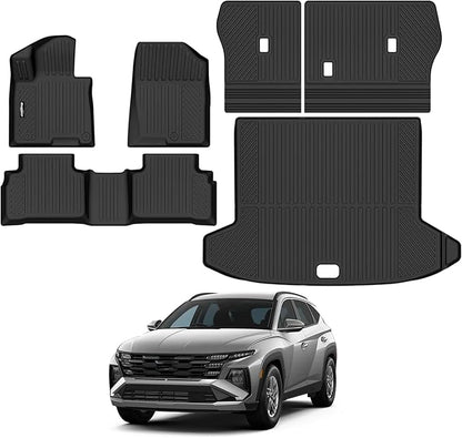 Floor Mats for Hyundai Tucson Gas(Not for Hybrid) 2022-2025 2026, Trunk Mat and Backrest Mat All Weather TPE Protector for Hyundai Tucson Accessories Floor Liner