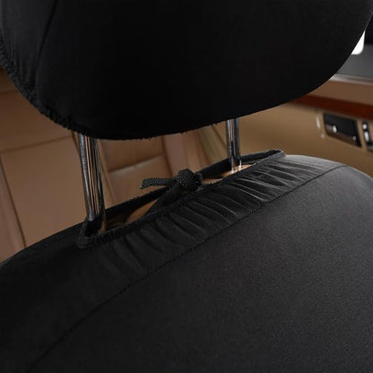 Flying Banner Car Seat Covers Full Set Front Seats and Rear Bench Polyester car seat Protectors Black Gray Purple airbag Compatible Rear Bench Split (Black Blue)