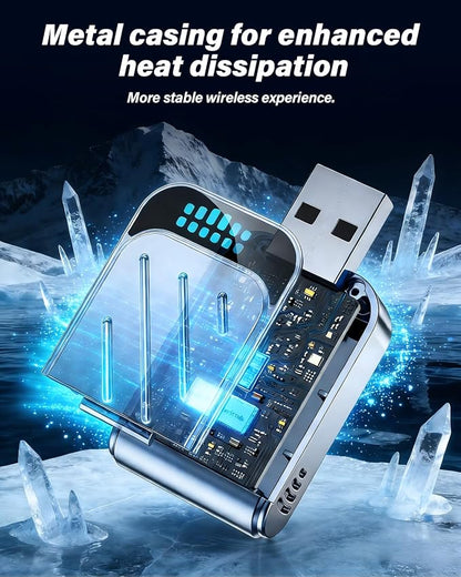 Wireless CarPlay Adapter, Dual System iOS10+ Android11+, One-Click Disconnect, Metal Fast Heat Dissipation, HD Video Playback, Latest WiFi Bluetooth, Fast Connect, Plug and Play