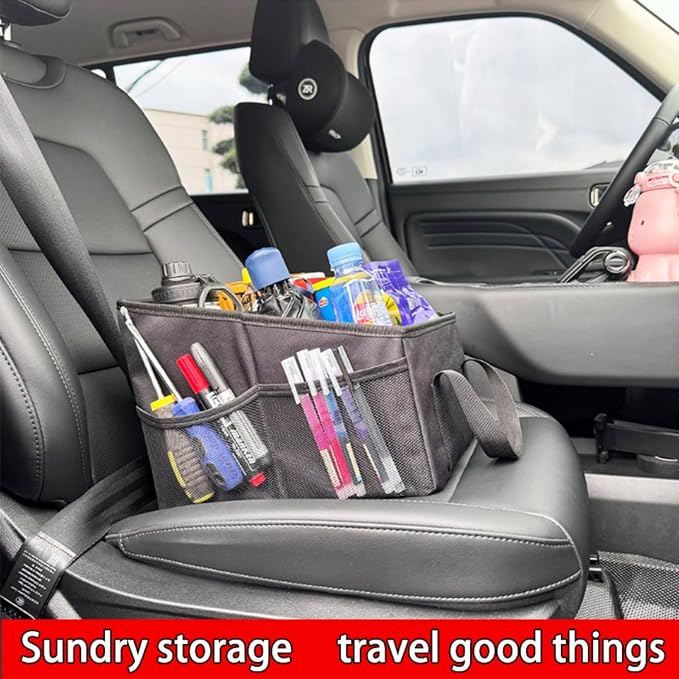 Car Organizer - Car Organizers and Storage, Collapsible Small Car Seat Storage Organizer for Console Front/Back, Automotive Backseat Organizer Passenger Seat Organizer