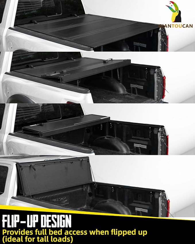 Flip-up Hard Folding Tonneau Cover compitable with 2020-2026 Chevy Silverado/GMC Sierra 1500 5.8ft Bed(69.9in), Not for CarbonPro Bed, Low Profile Style