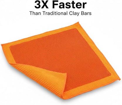 12"x12" Professional Clay Towel – Fine Grade Mesh Polymer | Requires Lubrication | Fast Decontamination for Auto Detailing, Removes Overspray, Water Spots & Iron Fallout | Scratch-Free