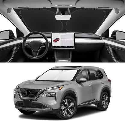Custom Fit Windshield Sun Shade for Nissan Rogue 2021-2026, Blocks UV & Heat, Front Window Sunshade Accessories, Easy Fold & Store Keep Your Car Cooler