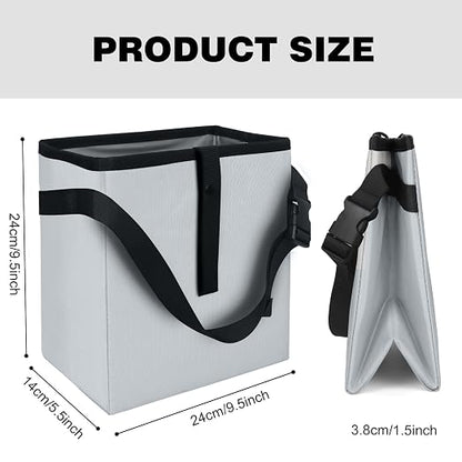 Homelove Car Trash Can, Leak-Proof Waterproof Trash Bin Collapsible Portable Auto Garbage Bag Large Capacity Trashcan Storage Bag Multipurpose Car Organizer Hanging (Light-Gray)