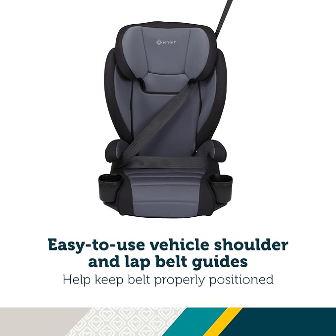 Safety 1st Grow and Go 2-in-1 Booster Car Seat with ComfortWings, Converts High-Back to Backless, 19" Wide, Slim Design, Lightweight, Foldable, Easy-Clean, Cup Holders, 40-100 lbs, Crushed Grape