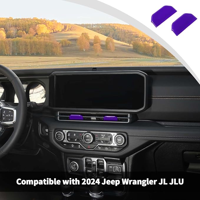 JWWY for Jeep JL Vent Air Outlet Adjustment Cover Trim Fit for 2024-2025 Jeep Wrangler JL JLU Gladiator JT 4xe Interior Accessories 2pcs Purple