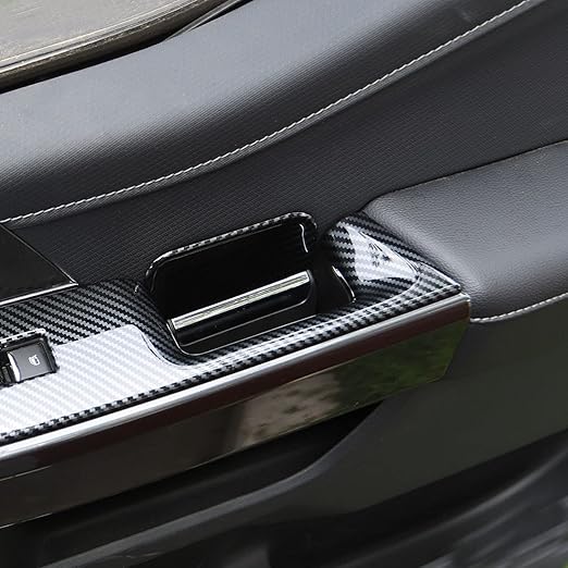Carbon Fiber Interior Front Door Window Switch Panel Cover Trim for Ford F150 2021+ Decoration Accessories