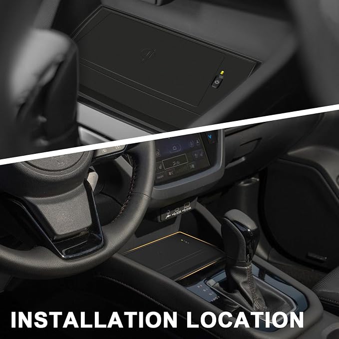 Muslogy Center Console Inserts Compatible with 2025 Subaru Forester Accessories, Center Console Wireless Charger Protective Mat Liner Anti-Slip Phone Charge Area Charging Protection