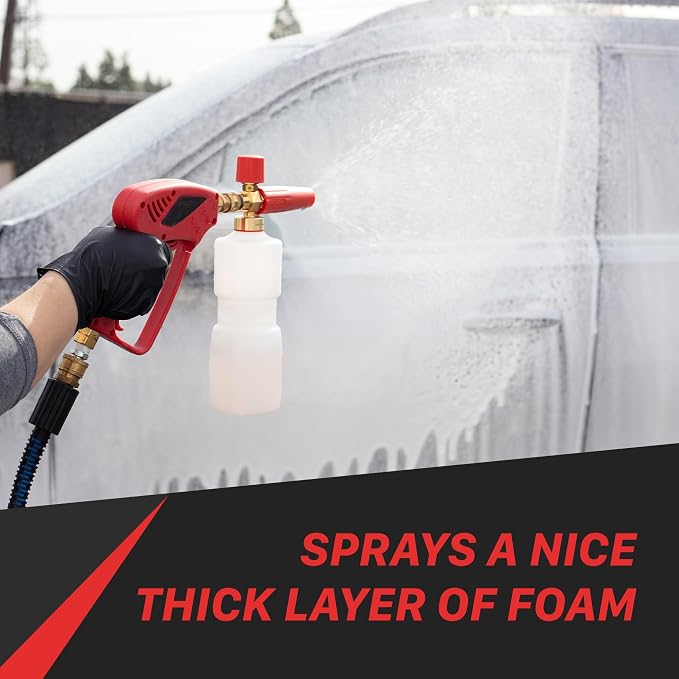 Maxshine Universal Snow Foam Cannon w/Wall Mount - 1/4” Quick Connect Premium Foam Gun for Pressure Washer, Ideal for Car, Home, Boat, Motorcycle & RV Wash - Premium Auto Detailing Accessories