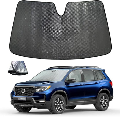 Car Windshield Sun Shade for 2019-2025 Honda Passport Sport EX-L Touring Elite - 5-Layer Bubble Foldable Front Window Sunshade Sun Visor Accessories - Blocks Heat & UV Rays Keep Car Cooler