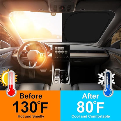 Windshield Sun Shade for 2011-2016 Hyundai Elantra Accessories - Windshield Sunshade Cover Front Window Shade Custom Fit Elantra Sun Visor Protector Foldable Blocks UV Rays