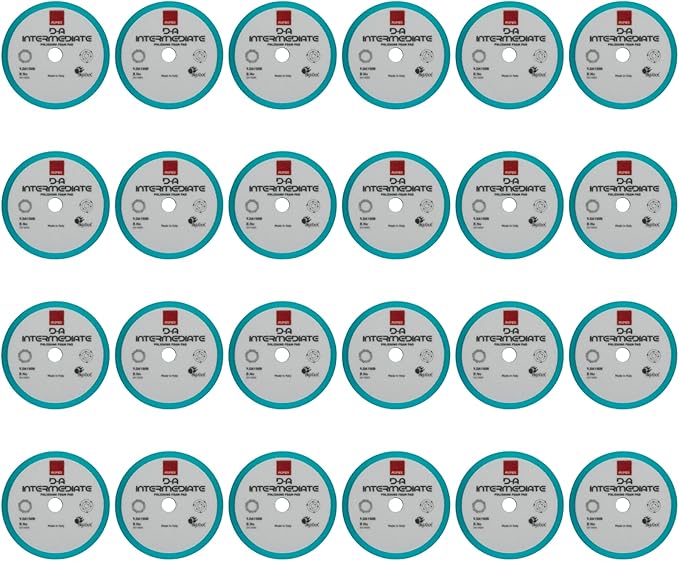 RUPES 9.DA150B Pack of 24 Light Blue D-A Intermediate Foam Polishing Pads 150mm | Ideal for Paint Correction & Gloss Enhancement | Improves Cutting Performance | Compatible with 5" Backing Plate