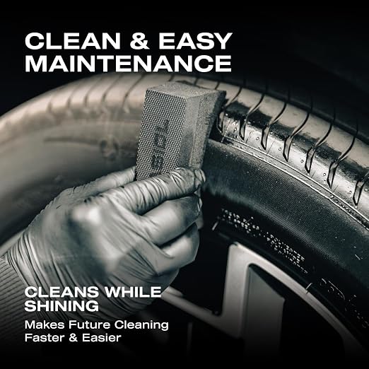 Nasiol DetailerShine Tire Gel, Long Lasting Shiny Tire Dressing, Deeper&Richer Black, Ultimate UV Protection, Easy Application, Non-Greasy Formula 16.9 fl oz