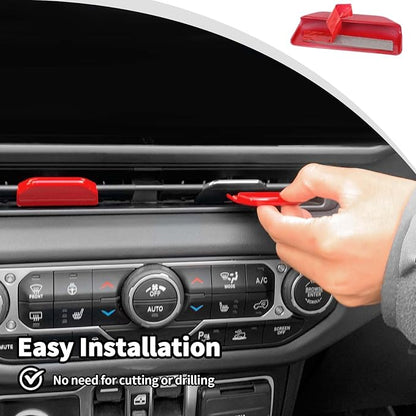 JWWY for Jeep JL Vent Air Outlet Adjustment Cover Trim Fit for 2024-2025 Jeep Wrangler JL JLU Gladiator JT 4xe Interior Accessories 2pcs Red
