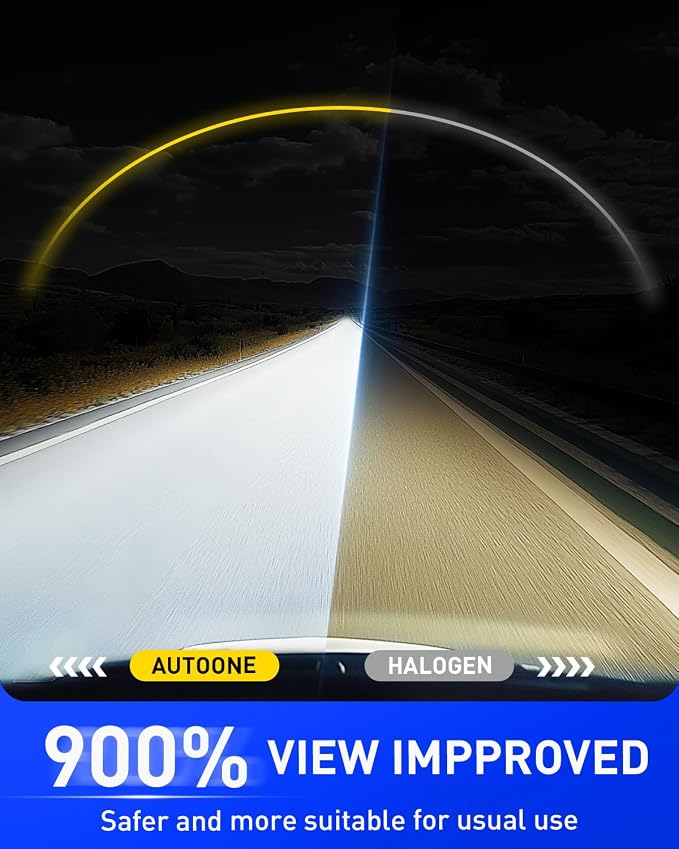 AUTOONE H11/H9/H8 9005/HB3 LED Bulbs Combo, 80000LM 900% Brighter H11 9005 White 6000K Fog Lights Canbus, 10YR Lifespan, Pack of 4