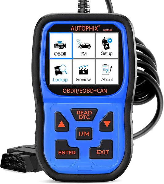AUTOPHIX OM126P+ OBD2 Scanner, Check Engine Light Code Reader, Car Code Scanner for Automotive Diagnostic, Read & Clear Fault Code, Pass Smog Test, Live Data, for All US Cars After 1996