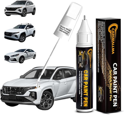 W8/WW8 Quartz White Pearl Tricoat Car Touch Up Paint for Hyundai, Color Accurate Car Paint Scratch Repair Pen Kit Quick & Easy Fix Vehicle Chips and Automotive Nicks Scuff