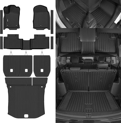 Floor Mats for 2011-2012 Jeep Grand Cherokee, Trunk Mat and Backrest Mat & Door Sill Guard All Weather TPE Protector for Jeep Grand Cherokee Accessories