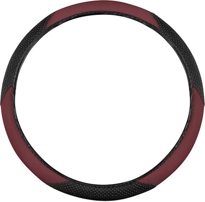BDK Steering Wheel Cover -SootheGrip MassageTouch - Comfort Massage Grip - Protection and Control- Black & Burgundy