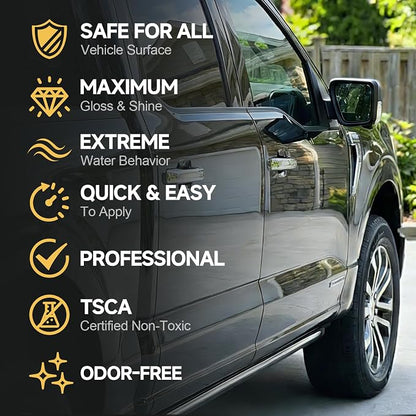 Real Ceramic Coating for Cars Polish (3.38 Fl Oz), Unmatched Shine Car Wax Coating Spray, No Pungent Smell, Quick Detailer Spray Wax, Lasts 50+ Washes Car Paint Sealant