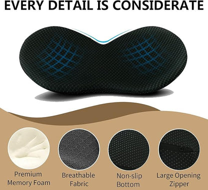 Livtribe Car Seat Cushion - Memory Foam Car Seat Pad - Sciatica & Lower Back Pain Relief - Car Seat Cushions for Driving - Road Trip Essentials for Drivers(Black)