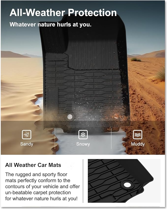 KIWI MASTER Floor Mats for 2021-2026 Jeep Grand Cherokee L, OEM Replacement 82216640AA, Custom Fit All Weather Car Mats, Heavy Duty TPE Floor Liners, Front & Rear 3 Row, Black
